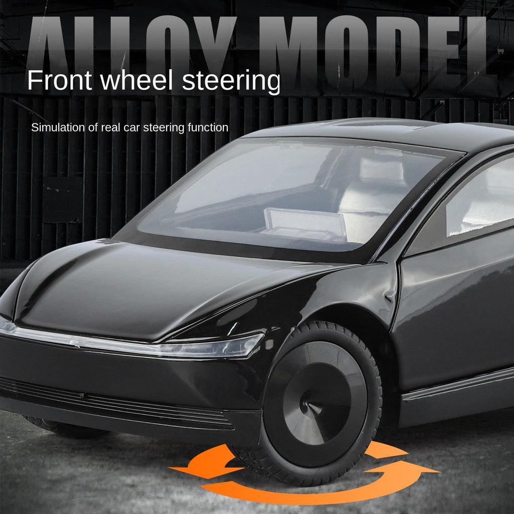 XHD 1:24 Scale Tesla Robotaxi Die-Cast Alloy Model Toy - Opening Doors, Sound & Light, Pull-Back Function, Shock Absorption & Steering - Autonomous Vehicle Collection