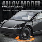 XHD 1:24 Scale Tesla Robotaxi Die-Cast Alloy Model Toy - Opening Doors, Sound & Light, Pull-Back Function, Shock Absorption & Steering - Autonomous Vehicle Collection