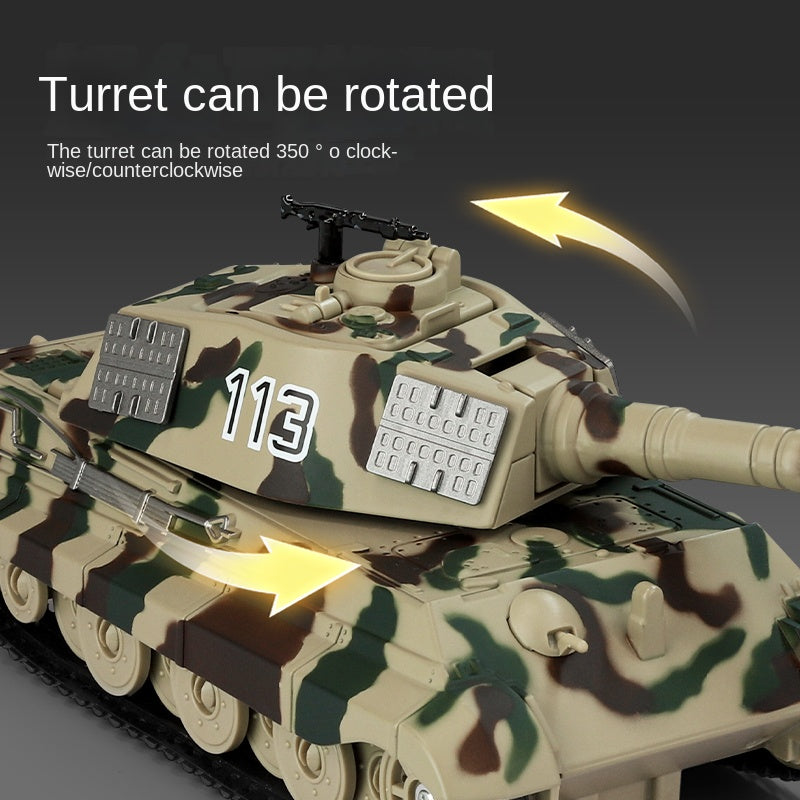 XHD 1:35 Die-Cast Alloy Model - Compatible with German King Tiger Heavy Tank - Feature-Packed with Smoke/Spray Effect, Sound & Light, Pull-Back Action & Removable Tracks