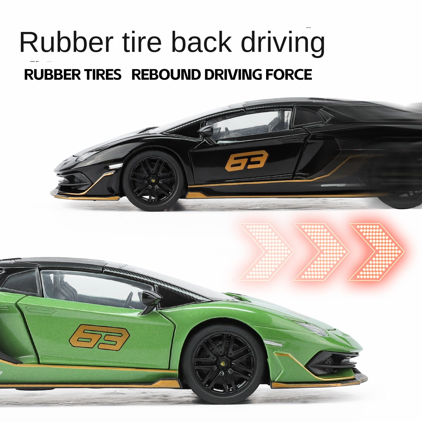 Black Mamba 1:32 Scale Licensed Lamborghini Aventador SVJ63 Die-Cast Alloy Model Toy - Removable Roof, Opening Doors, Sound & Light, Pull-Back Function - Limited Edition Supercar Collection