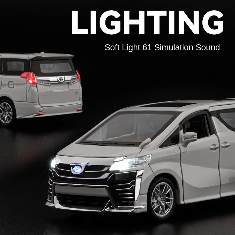 Chezhi 1:32 Scale Die-Cast Alloy Model Toy Compatible with Toyota Vellfire - Opening Doors, Sound & Light, Pull-Back Function - Luxury MPV Collection