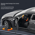 OK 1:24 Scale Die-Cast Alloy Model Toy Compatible with Tesla Model 3 - Opening Doors, Sound & Light, Pull-Back Function, Shock Absorption, Steering & Horn - Electric Sedan Collection