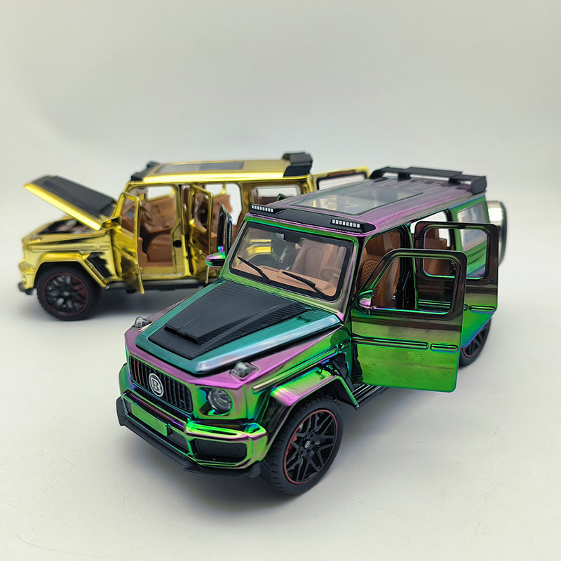 Jianyuan 1:32 Chrome Edition Die-Cast Alloy Model - Compatible with Brabus G800 - Luxury Off-Road SUV with Opening Doors, Sound & Light, Pull-Back Action & Shock Absorption