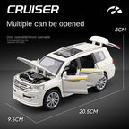 Toyota Land Cruiser a control remoto con licencia Chezhi, escala 1:24, modelo de aleación fundida a presión, con control remoto, avance/retroceso, dirección y bocina. Colección de vehículos todoterreno.