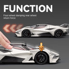 Chezhi 1:18 Die-Cast Alloy Model - Compatible with Apollo Evo Hypercar - Feature-Packed with Opening Doors, Realistic Sound & Light, Pull-Back Action, Shock Absorption & Interactive Steering Wheel with Functional Linkage and Horn Sound