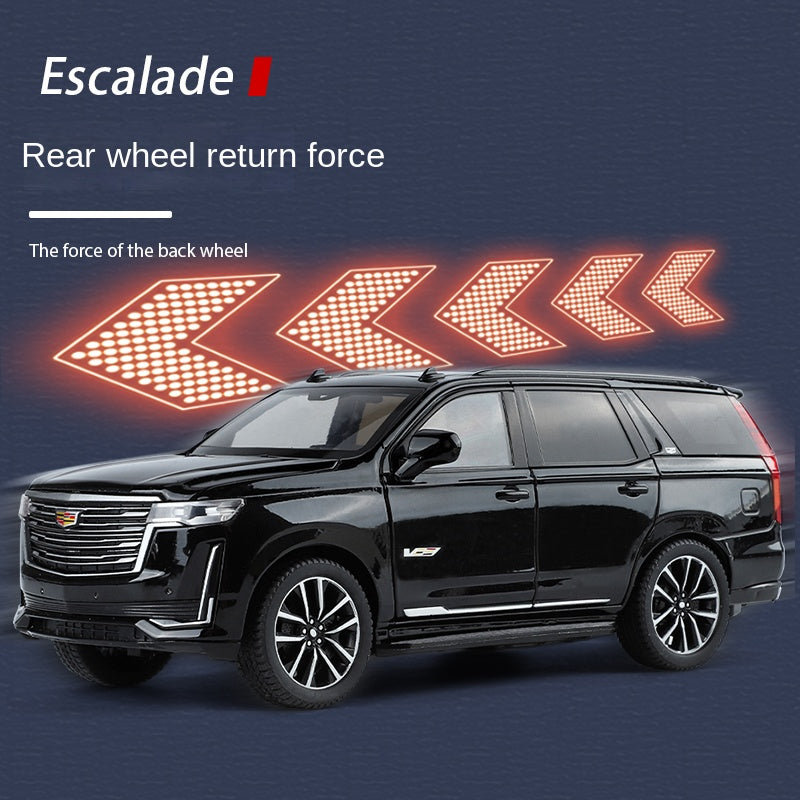 OK 1:24 Die-Cast Alloy Model - Compatible with Cadillac Escalade - Full-Size Luxury SUV with Opening Doors, Sound & Light, Pull-Back Action, Shock Absorption, Steering & Horn