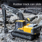 Qiyi 1:60 Scale Die-Cast Alloy Engineering Vehicle Model  - Excavator / Breaker / Log Grapple with Sound & Light - Construction Machinery Collection