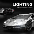 Chezhi 1:24 Die-Cast Alloy Model - Compatible with Lamborghini Aventador SVJ LP770-4 - Ultimate Supercar with Opening Doors, Sound & Light, Pull-Back Action, Shock Absorption & Adjustable Rear Wing