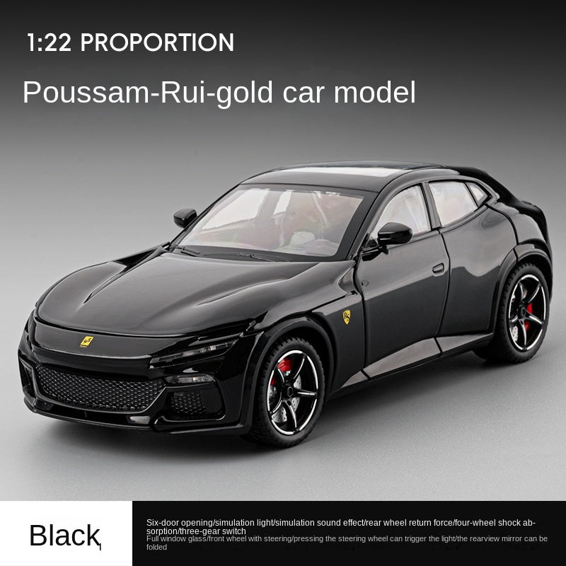 Jiaye 1:22 Die-Cast Alloy Model - Compatible with Ferrari Purosangue - First Ferrari FUV with Opening Doors, Sound & Light, Pull-Back Action, Shock Absorption & Foldable Mirrors