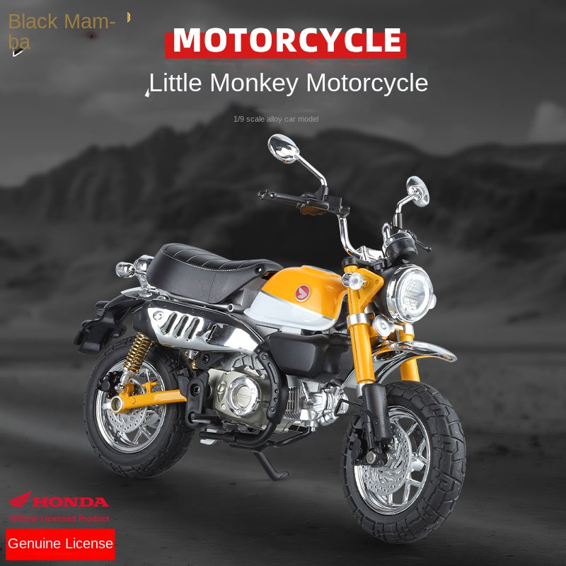 Black Mamba 1:9 Licensed Honda MSX125 (Grom) / Monkey 125 Die-Cast Alloy Model - Official Mini-Moto with Realistic Sound & Light, Coasting Action, Front Suspension, Functional Steering & Liftable Seat