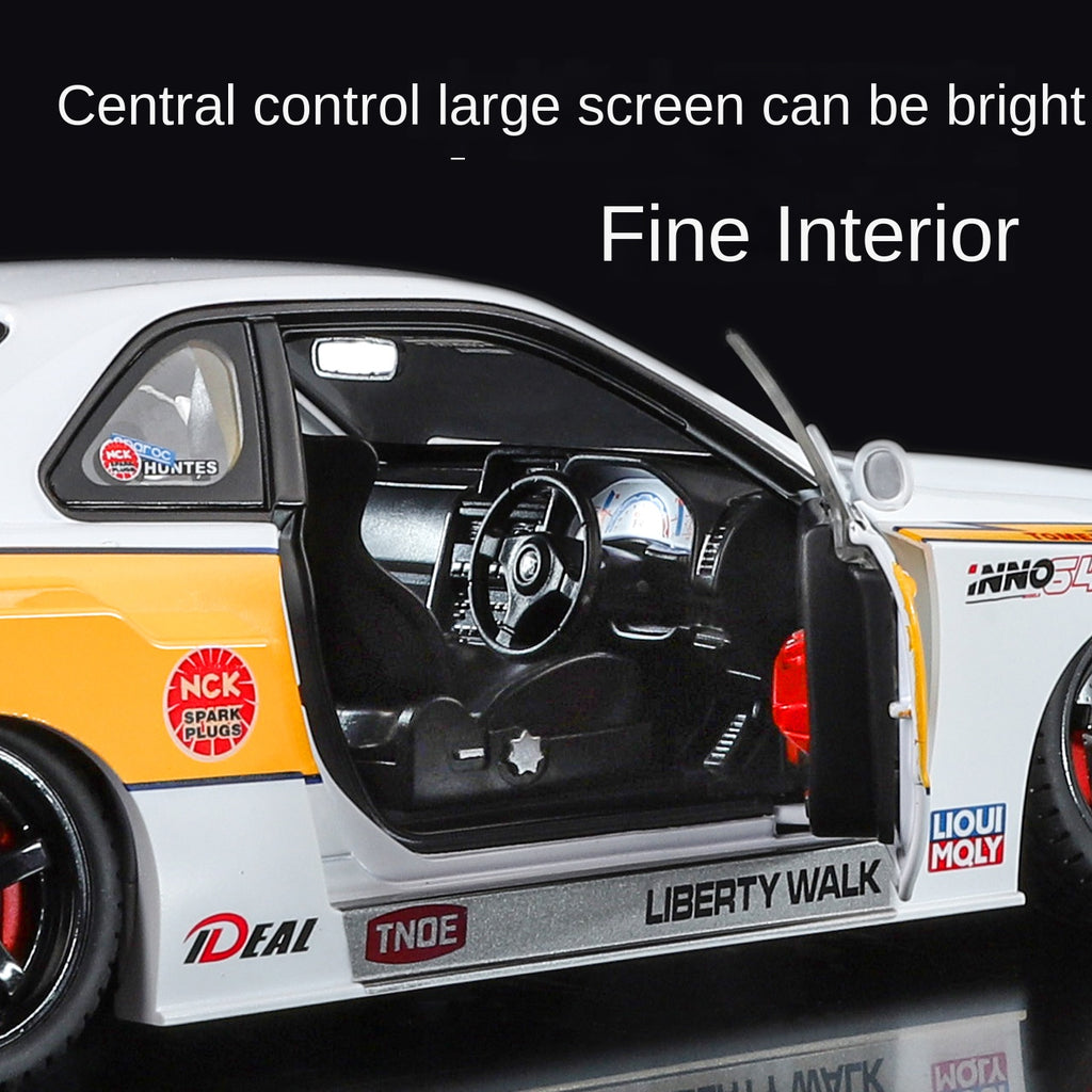 Jin Lifang 1:18 Track Edition Die-Cast Alloy Model - Compatible with Nissan GT-R - Feature-Packed with Detachable Wheels, Opening Doors, Realistic Sound & Light, and Shock Absorption