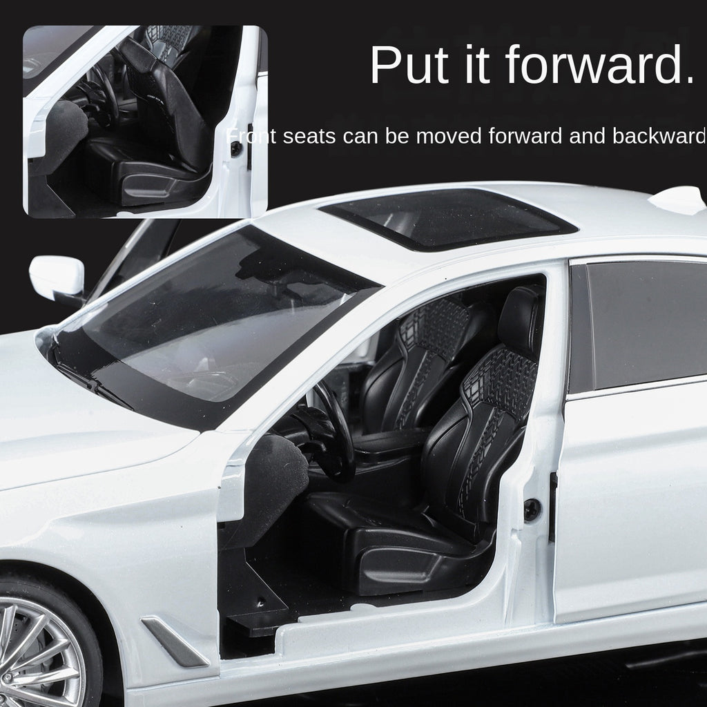 BMW 530Li Black Mamba, modelo estático de aleación fundida a presión, con licencia, escala 1:18: puertas que se abren, amortiguación, dirección, asientos ajustables y espejos plegables - Colección de sedanes de lujo