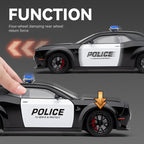 Chezhi 1:24 Die-Cast Alloy Model - Compatible with Dodge Challenger SRT Hellcat - Police Pursuit Vehicle with Opening Doors, Sound & Light, Pull-Back Action, Shock Absorption, Steering, Police Lights & Siren
