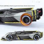 Maqueta de juguete de aleación fundida a presión Jinglifang a escala 1:24 compatible con Aston Martin Valkyrie: puertas que se abren, sonido e iluminación, función de retroceso, amortiguación y dirección - Colección Hypercar