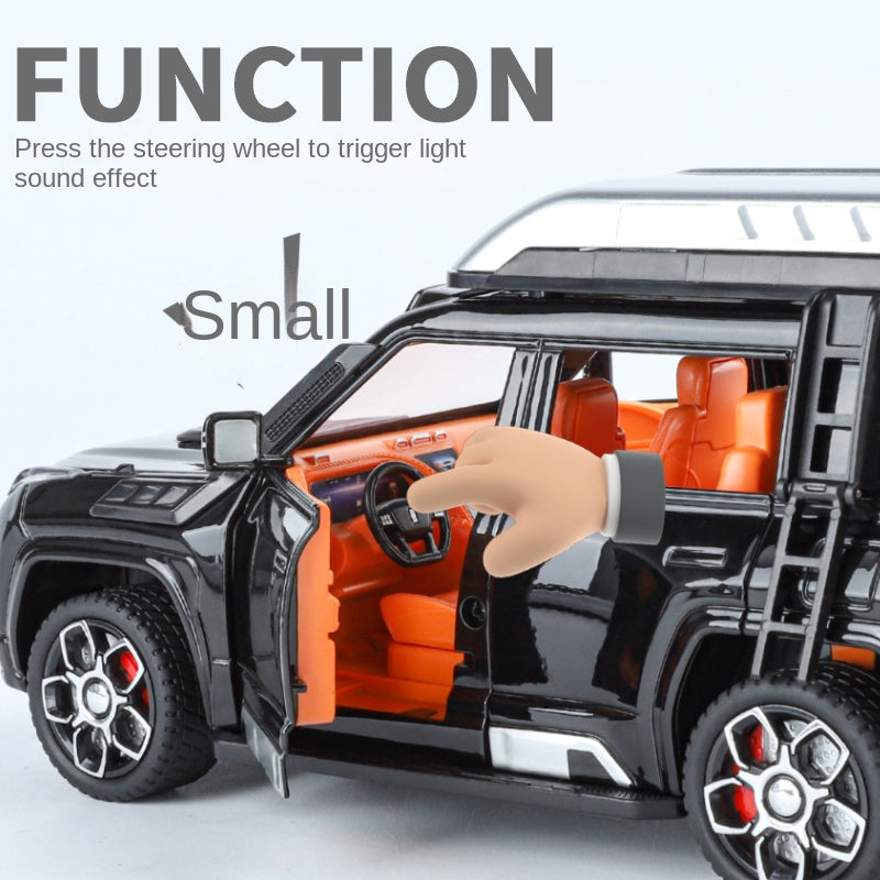 XHD 1:24 Die-Cast Alloy Model - Compatible with BYD Yangwang U8 - Luxury Off-Road SUV with Opening Doors, Sound & Light, Pull-Back Action, Shock Absorption & Steering