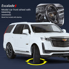 OK 1:24 Die-Cast Alloy Model - Compatible with Cadillac Escalade - Full-Size Luxury SUV with Opening Doors, Sound & Light, Pull-Back Action, Shock Absorption, Steering & Horn