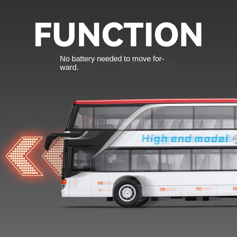 Chezhi 1:30 Die-Cast Alloy Long-Distance Coach Bus Model - Highway Cruiser with Opening Doors, Sound & Light & Pull-Back Action