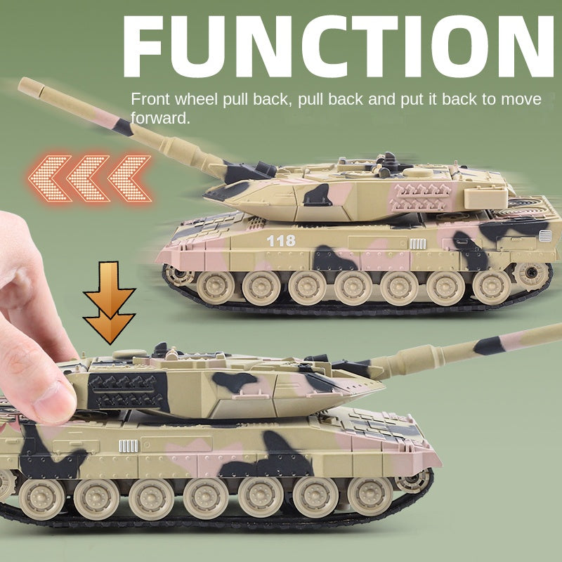 XHD 1:35 Die-Cast Alloy Model - Compatible with Leopard 2 Main Battle Tank - Feature-Packed with Smoke/Spray Effect, Sound & Light, Pull-Back Action & Removable Tracks