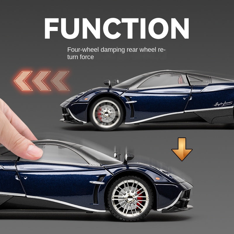 Chezhi 1:18 Scale Die-Cast Alloy Model Toy Compatible with Pagani Zonda C12 - Opening Doors, Sound & Light, Pull-Back Function, Shock Absorption, Steering & Horn - Supercar Collection