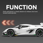 Chezhi 1:24 Scale Die-Cast Alloy Model Toy Compatible with Koenigsegg Jesko - Opening Doors, Sound & Light, Pull-Back Function, Shock Absorption, Steering & Horn - Hypercar Collection