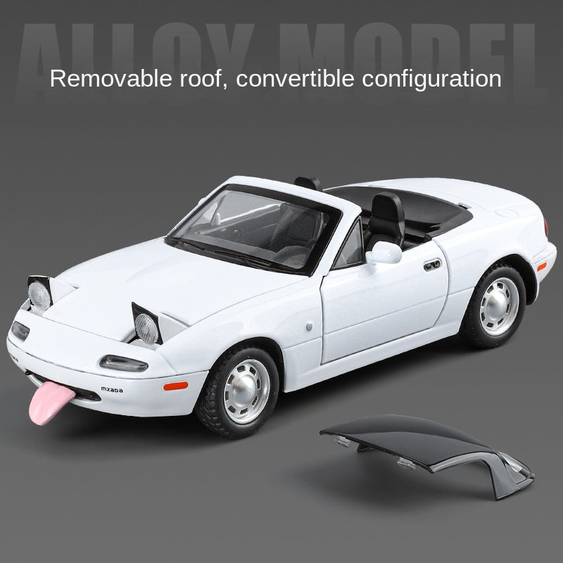 XHD 1:24 Scale Die-Cast Alloy Model Toy Compatible with Mazda MX-5 - Removable Soft Top, Opening Doors, Sound & Light, Pull-Back Function, Shock Absorption, Steering & Horn - Roadster Collection