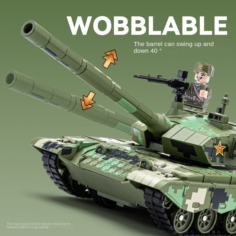 Chezhi 1:35 Scale Type 99A Main Battle Tank Die-Cast Alloy Model Toy - Smoke Effect, Movable Tracks & Wheels, Opening Hatches, Sound & Light, Pull-Back Function - Modern Armor Collection