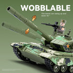 Chezhi 1:35 Scale Type 99A Main Battle Tank Die-Cast Alloy Model Toy - Smoke Effect, Movable Tracks & Wheels, Opening Hatches, Sound & Light, Pull-Back Function - Modern Armor Collection