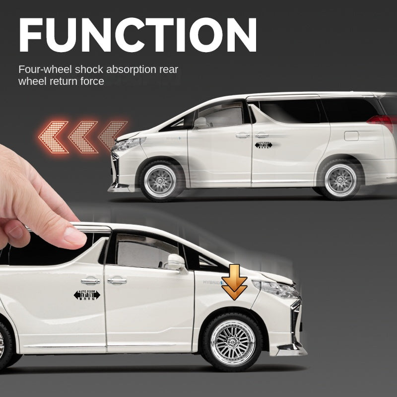 Chezhi 1:18 Scale Licensed Toyota Alphard Die-Cast Alloy Model Toy - Power Sliding Doors, Starlight Headliner, Manual Windows, Adjustable Seats & Removable Fuel Cap - Official Luxury MPV Collection