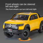 OK 1:24 Scale Die-Cast Alloy Model Toy Compatible with Great Wall Cannon Pickup Truck - Opening Doors, Sound & Light, Pull-Back Function, Shock Absorption, Steering, Horn & Retractable Steps - Off-Road Adventure Collection