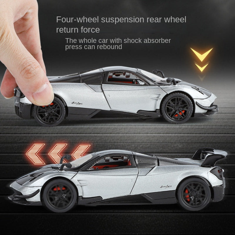 XHD 1:32 Die-Cast Alloy Model - Compatible with Pagani Huayra BC - Ultimate Hypercar with Opening Doors, Sound & Light, Pull-Back Action & Shock Absorption