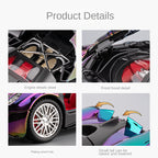Modelo de juguete Chezhi de aleación fundida a presión, edición cromada, escala 1:24, compatible con Pagani Zonda C12: puertas que se abren, sonido e iluminación, función de retroceso, amortiguación, dirección y bocina - Colección de superdeportivos