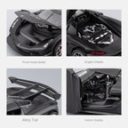 Chezhi 1:32 Scale Die-Cast Alloy Model Toy Compatible with Koenigsegg Jesko - Opening Doors, Sound & Light, Pull-Back Function - Hypercar Collection
