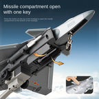 Chezhi 1:84 Scale Licensed J-20 Stealth Fighter Die-Cast Alloy Aircraft Model with Display Stand - Ejectable Missiles, Opening Hatches, Sound & Light, Pull-Back Function - Official Military Aircraft Collection