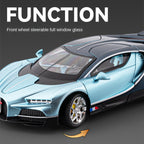Chezhi 1:24 Scale Die-Cast Alloy Model Toy Compatible with Bugatti Tourbillon - Opening Doors, Sound & Light, Pull-Back Function, Shock Absorption, Steering, Horn, Adjustable Seats & Adjustable Rear Wing - Hypercar Collection