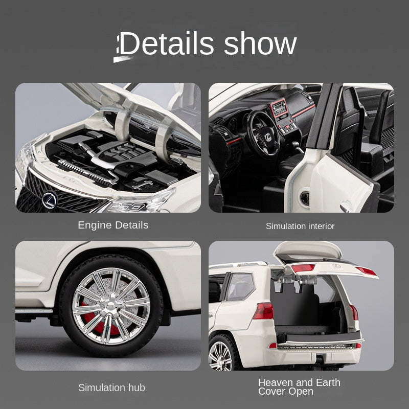 Chezhi 1:24 Scale Licensed RC Remote Control Lexus LX570 Die-Cast Alloy Model Toy - Remote Controlled Forward/Backward & Steering, Horn Sound - Luxury SUV Collection