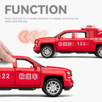 Chezhi 1:32 Scale Die-Cast Alloy Model Toy Compatible with Chevrolet Pickup - Aerial Platform / Rescue Truck, Opening Doors, Sound & Light, Pull-Back Function