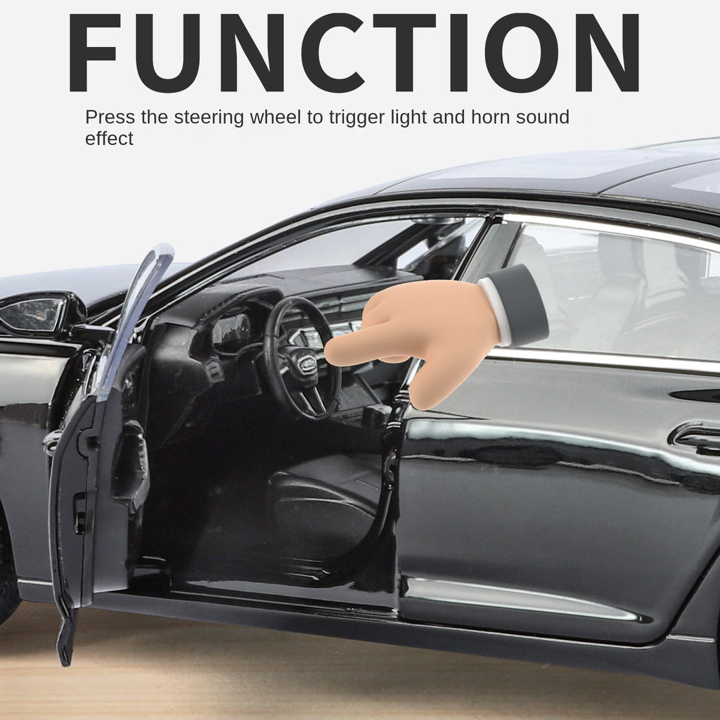 Audi A6L con licencia HaoChi a escala 1:24, modelo de aleación fundida a presión con parrilla y luces intermitentes. Puertas que se abren, sonido e iluminación, función de retroceso, amortiguación, dirección y bocina. Colección de sedanes de lujo.