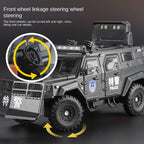 OK 1:24 Die-Cast Alloy Riot Control & Dispersion Vehicle “Spinosaurus” Model - with Deployable Protective Mesh, Opening Doors, Sound & Light, Pull-Back Action, Shock Absorption & Interactive Steering Wheel