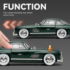Chezhi 1:24 Scale Die-Cast Alloy Model Toy Compatible with Mercedes-Benz 300SL - Opening Doors, Sound & Light, Pull-Back Function, Shock Absorption, Steering & Horn - Classic Sports Car Collection