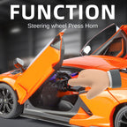 Black Mamba 1:18 Scale Licensed Lamborghini Reventón Die-Cast Alloy Model Toy - Opening Doors, Sound & Light, Shock Absorption, Steering, Horn, Adjustable Seats & Adjustable Rear Wing - Limited Edition Hypercar Collection