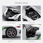 Chezhi 1:32 Scale Die-Cast Alloy Model Toy Compatible with Koenigsegg Jesko Absolut - Opening Doors, Sound & Light, Pull-Back Function - Hypercar Collection