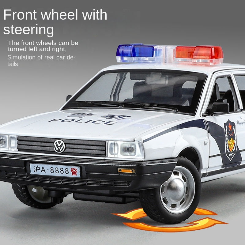 XHD 1:24 Scale Die-Cast Alloy Model Toy Compatible with Santana - Police / Driving School / Taxi Designs, Opening Doors, Sound & Light, Pull-Back Function, Shock Absorption & Steering - Multi-Role Vehicle Collection