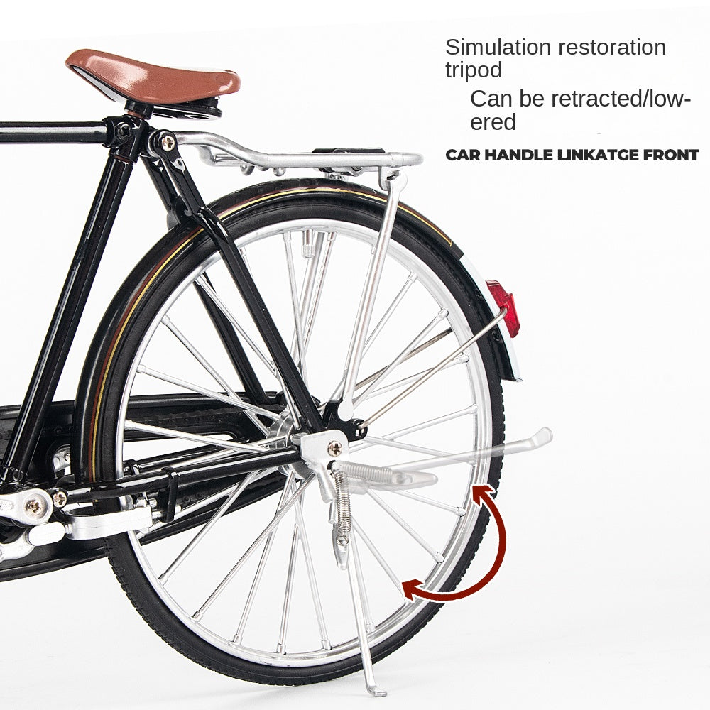 OK 1:6 Scale Die-Cast Alloy Retro Bicycle Model Toy - Rotating Pedals Drive Rear Wheel, Functional Front Wheel Steering - Vintage Cycling Collection