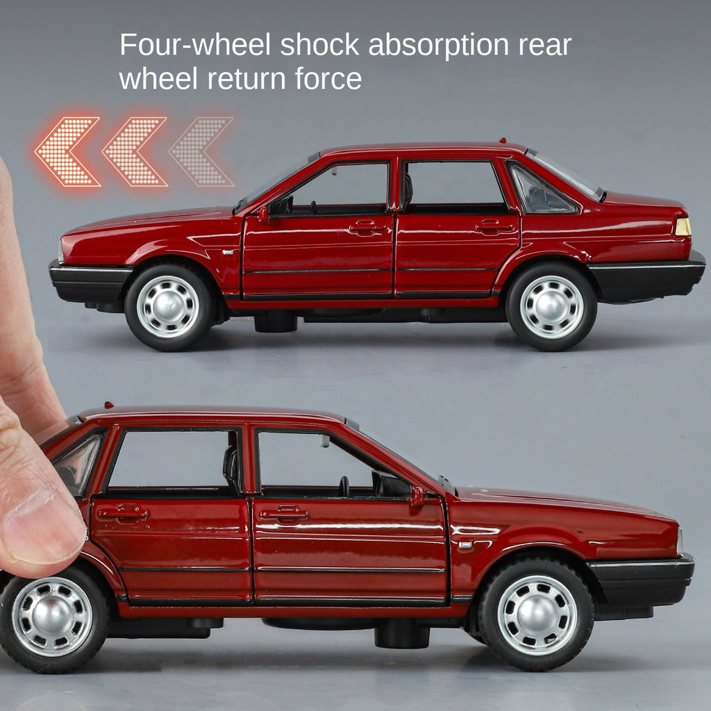 XHD 1:32 Volkswagen Santana Classic Sedan Model - with Opening Doors, Sound & Light, Pull-Back Action & Shock Absorption