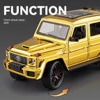 Chezhi 1:24 Chrome Edition Die-Cast Alloy Model - Compatible with Mercedes Brabus G63 - Feature-Packed with Opening Doors, Realistic Sound & Light, Pull-Back Action, Shock Absorption, Steering & Foldable Mirrors