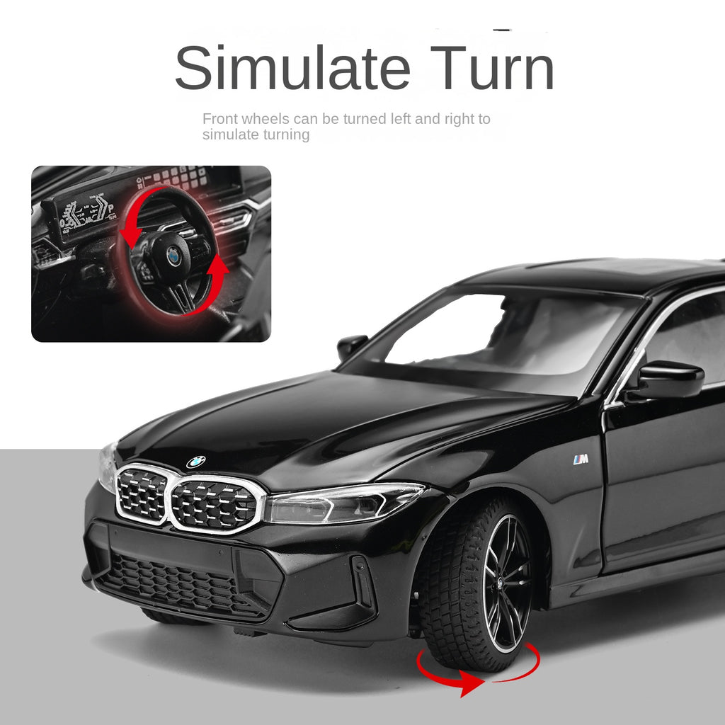 Black Mamba 1:24 Scale Licensed BMW 325Li Die-Cast Alloy Model Toy - Opening Doors, Sound & Light, Pull-Back Function, Shock Absorption, Steering, Horn & Adjustable Seats - Luxury Sedan Collection