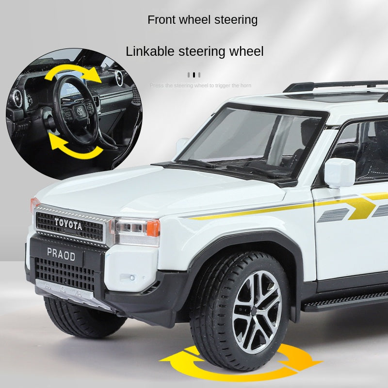 Jin Lifang 1:24 Die-Cast Alloy Model - Compatible with Toyota Land Cruiser Prado (LC250) - Ultimate Off-Road SUV with Opening Doors, Sound & Light, Pull-Back Action, Shock Absorption, Interactive Steering & Foldable Mirrors