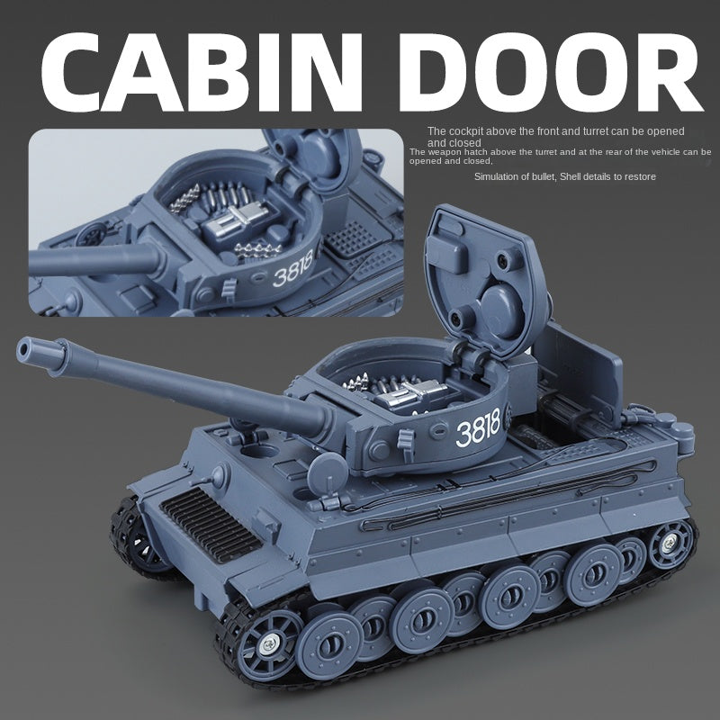 XHD 1:35 Die-Cast Alloy Model - Compatible with German Tiger I Tank - Feature-Packed with Smoke/Spray Effect, Sound & Light, Pull-Back Action, Rotating Turret & Elevating Barrel