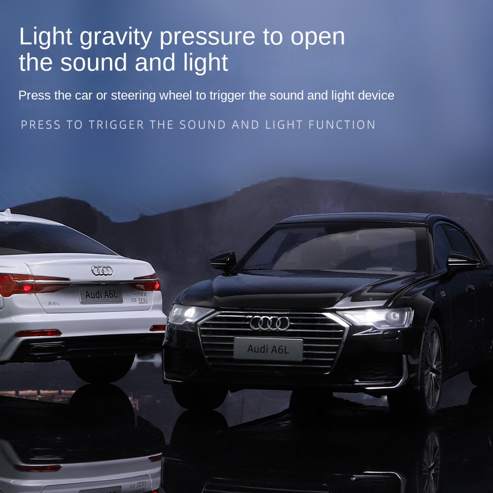 ZGTX 1:18 Scale Licensed Audi A6L Die-Cast Alloy Model Toy - Opening Doors, Sound & Light, Pull-Back Function, Shock Absorption, Horn & Adjustable Seats - Official Luxury Sedan Collection
