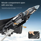 Chezhi 1:68 Scale Licensed J-31 Stealth Fighter Die-Cast Alloy Aircraft Model with Display Stand - Ejectable Missiles, Opening Hatches, Sound & Light, Pull-Back Function - Official Military Aircraft Collection